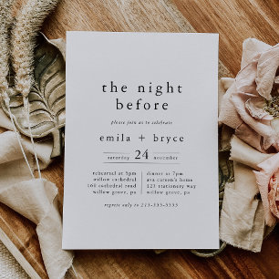 EMELIA Rustic The Night Before Rehearsal Dinner Invitation