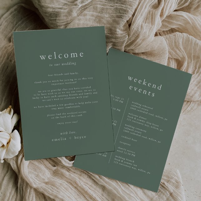 EMELIA Sage Wedding Weekend Itinerary Template (EMELIA Sage Wedding Weekend Itinerary Template)