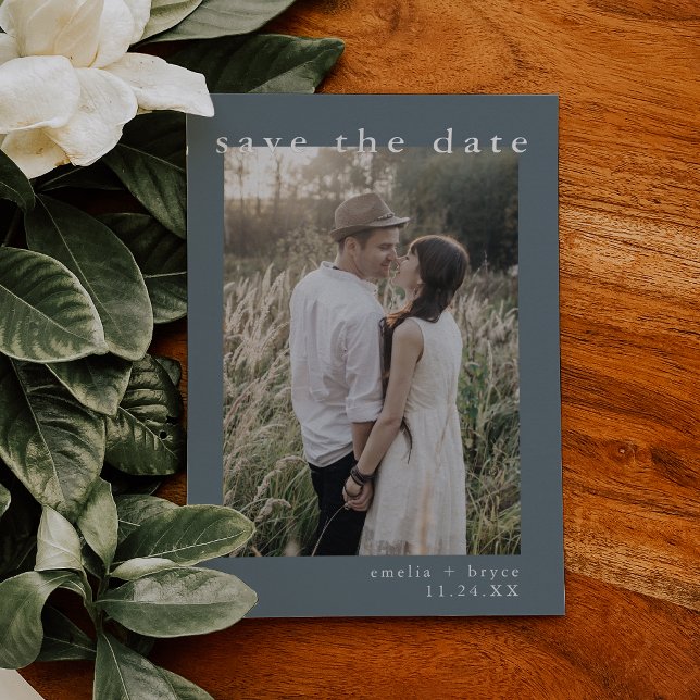 EMELIA Silver Foil Navy Blue Wedding Save the Date (EMELIA Silver Foil Navy Blue Wedding Save the Date Foil Invitation)