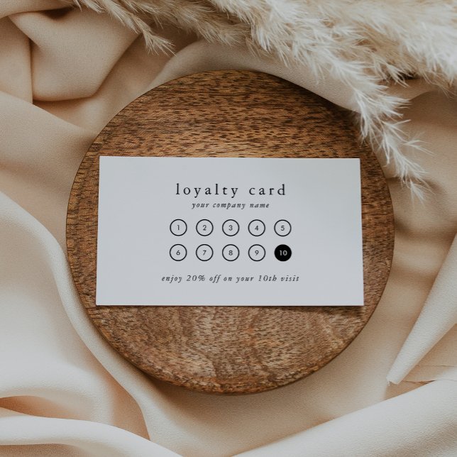 EMELIA Simple Boho Modern Business Reward 10 Punch Loyalty Card (EMELIA Simple Boho Modern Business Reward 10 Punch Loyalty Card)
