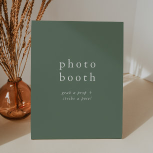 EMELIA Simple Sage Boho Rustic Wedding Photo Booth Pedestal Sign