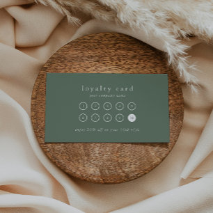 EMELIA Simple Sage Green Business Reward 10 Punch Loyalty Card