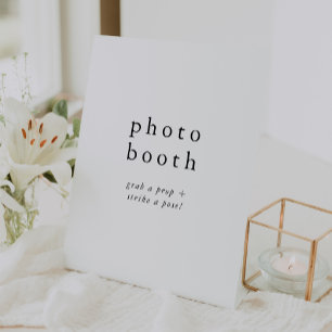 EMELIA Unique Neutral Rustic Wedding Photo Booth Pedestal Sign