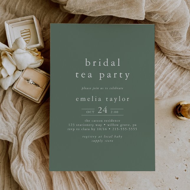 EMELIA Woodland Forest Tea Party Bridal Shower Invitation (EMELIA Woodland Forest Tea Party Bridal Shower Invitation)
