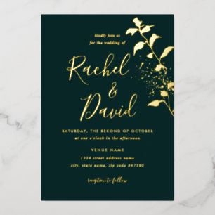 Emeral Green Gold Floral Wedding 