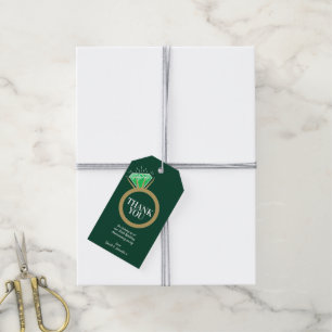Emerald 55th wedding anniversary party ring gift tags