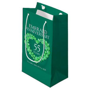 Emerald 55th wedding anniversary photo bag