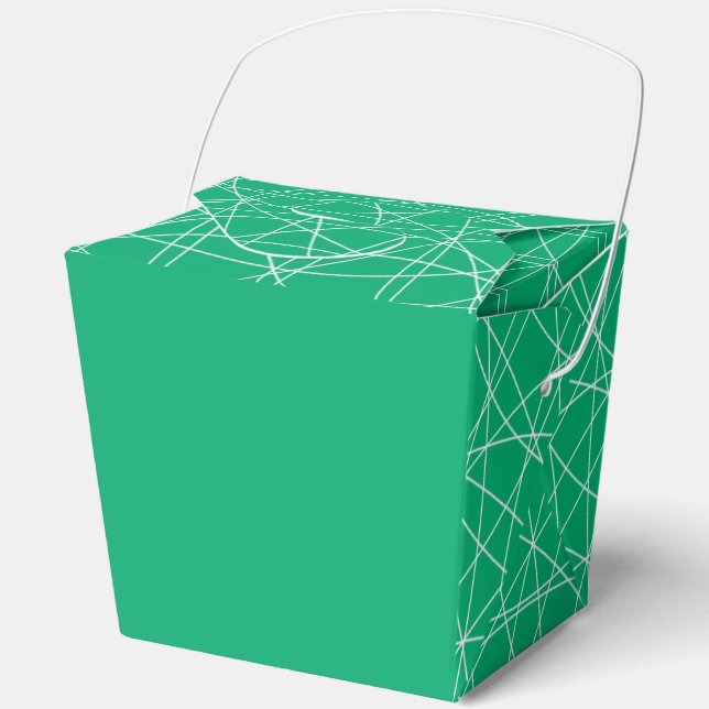 Emerald Abstract Line Art Favour Box – Customisabl (Front)