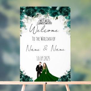 Emerald acrylic wedding sign