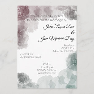 Emerald and Amethyst Watercolor Wedding Invites