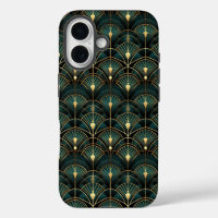 Emerald and Gold Art Deco Patterned