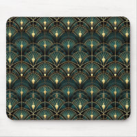 Emerald and Gold Art Deco Patterned