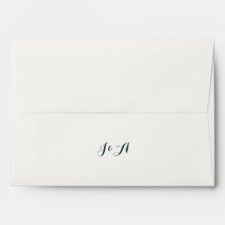 Emerald and Gold Art Deco Wedding Envelope