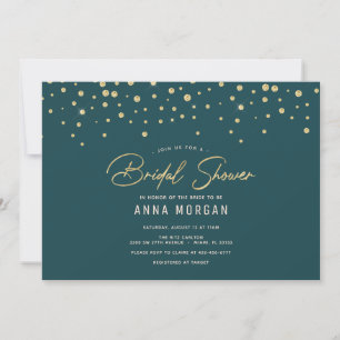 Emerald and Gold Bridal Shower Invitation
