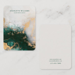 Emerald and Gold Custom Jewelry Display Card