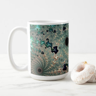 Emerald and Gold Mandelbrot Mug