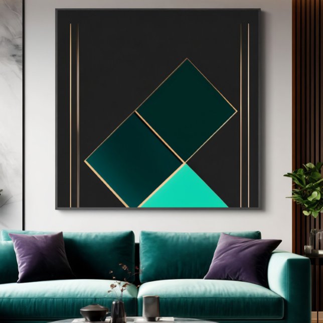 Emerald and Gold Minimalism Canvas Print (Creator Uploaded)