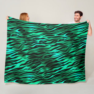 Emerald and Gold Safari Series Design 10 Fleece Blanket