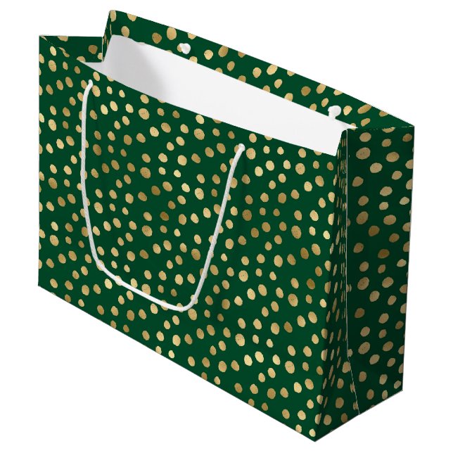 Emerald and Gold Safari Series Design 11 Large Gift Bag (Front Angled)