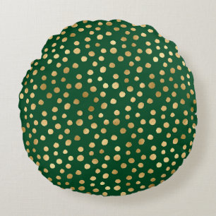 Emerald and Gold Safari Series Design 11 Round Cushion