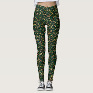 Emerald and Gold Safari Series Design 1 Leggings