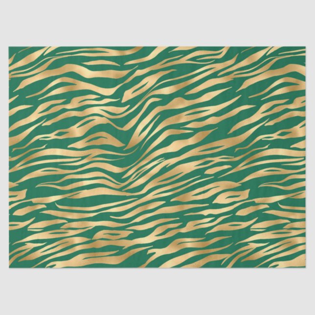 Emerald and Gold Safari Series Design 1 Tissue Paper (Front)