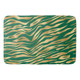 Emerald and Gold Safari Series Design 2 Bath Mat