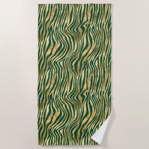 Emerald and Gold Safari Series Design 4 Beach Towel
