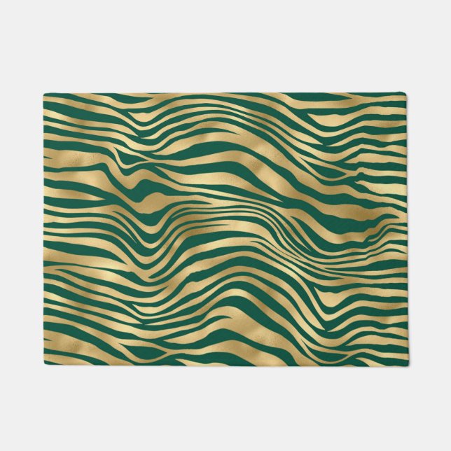 Emerald and Gold Safari Series Design 4 Doormat (Front)