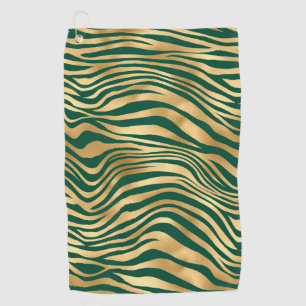 Emerald and Gold Safari Series Design 4 Golf Towel