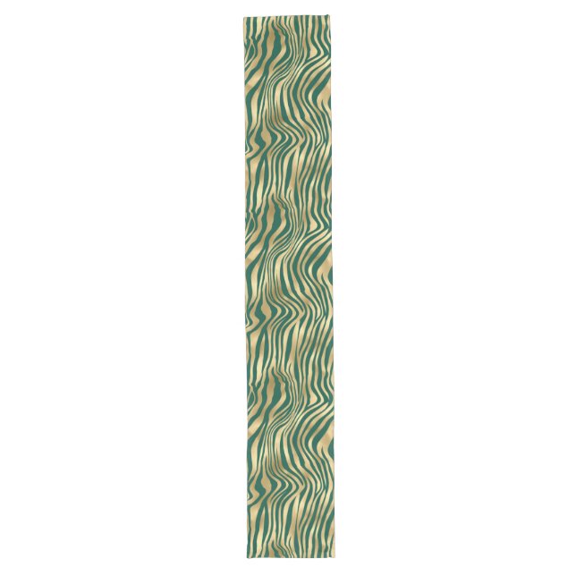 Emerald and Gold Safari Series Design 4 Long Table Runner (Front)