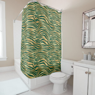 Emerald and Gold Safari Series Design 4 Shower Curtain