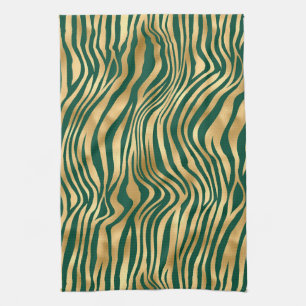 Emerald and Gold Safari Series Design 4 Tea Towel