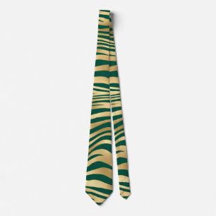 Emerald and Gold Safari Series Design 4 Tie