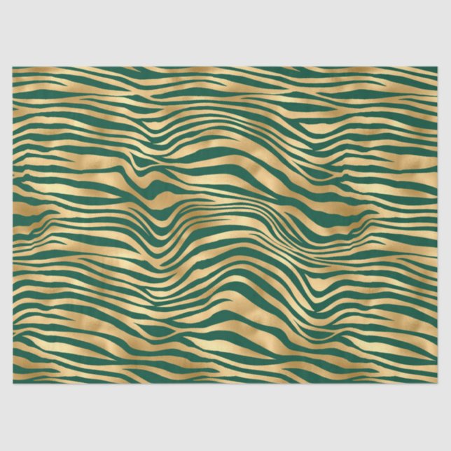 Emerald and Gold Safari Series Design 4 Tissue Paper (Front)