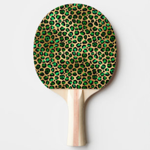 Emerald and Gold Safari Series Design 8 Ping Pong Paddle