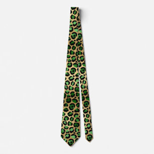 Emerald and Gold Safari Series Design 8 Tie