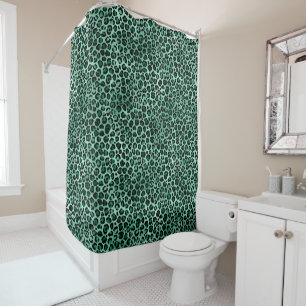 Emerald and Gold Safari Series Design 9 Shower Curtain