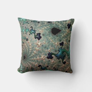 Emerald and Gold Throw Pillow