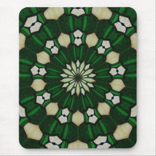 Emerald and Ivory Radial Mousepad