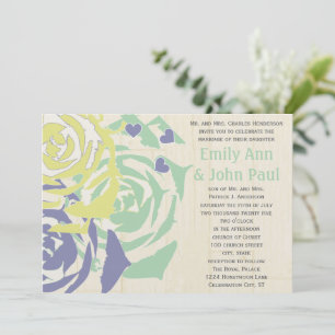 Emerald and Navy Modern Succulent Wedding Invite
