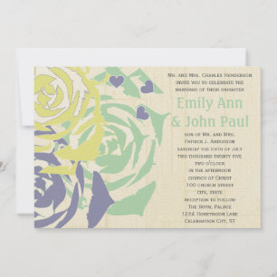 Emerald and Navy  Modern Succulent Wedding Invite