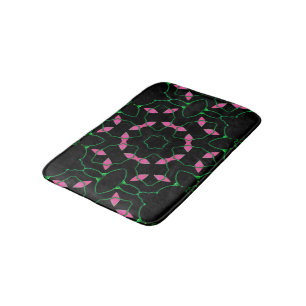 Emerald and Pink Kaleidoscope Bath Mat
