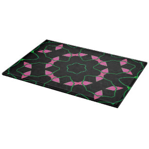 Emerald and Pink Kaleidoscope Cutting Board