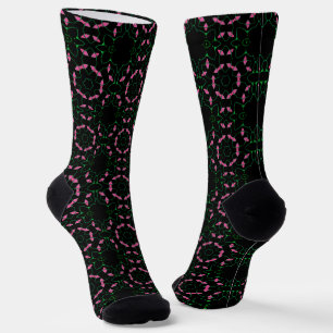 Emerald and Pink Kaleidoscope Socks