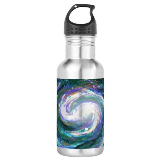 Emerald and Purple Galaxy 532 Ml Water Bottle (Front)