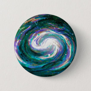 Emerald and Purple Galaxy 6 Cm Round Badge