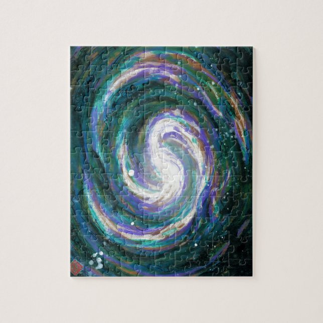 Emerald and Purple Galaxy Jigsaw Puzzle (Vertical)