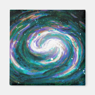 Emerald and Purple Galaxy Magnet