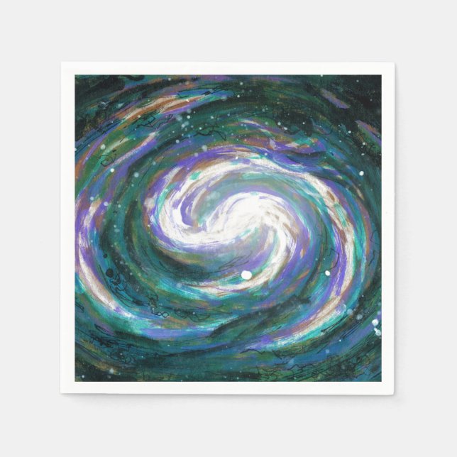 Emerald and Purple Galaxy Napkin (Front)